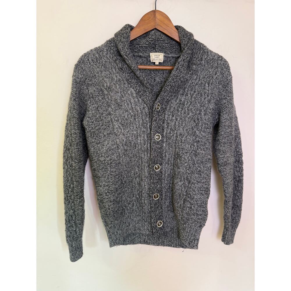 United Arrows Green Label Relaxing Wool Cardigan Sweater Gray Shawl Men’s S